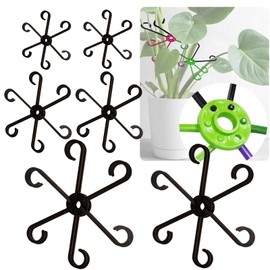 2025 Upgraded 6packs Plant Stabilizer For Indoor Plants, Invisible Plant Pro Monstera Stem Supports System - Durable Hooks Holders Set For House Indoor Plants Green Large Small Clear Rosebud (Black)