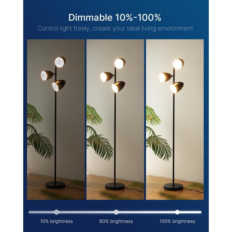 FLSNT A19 Dimmable LED Light Bulb, 9W (60W Equivalent), 5