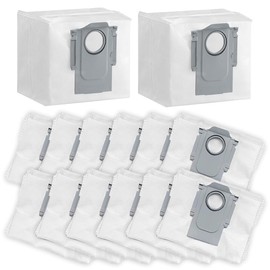 14Pack Replacement Vacuum Bags-2.7L Large Disposable Dust Bag For Roborock Q7 M5+,Q10 S5+,Q10 X5+,Q5 Max+,S8+,S8 Pro Ultra,Q7 Max+,Q8 Max+,S7 Pro Ultra,Q5+ Robot Vacuum Cleaner,Q7 Max Dust Bags-White