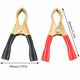 Yuecoom 5Pair Alligator Clips Electrical, 50A 3.1inch Heavy Duty Insulated Pure Copper Charging Battery Clips Alligator Clamps, Spring Loaded Truck Car Electrical Battery Test Jumper Lead Probe