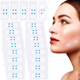 VARMDUKKE VARMDUKKE 40PCS Invisible Face Lift Tapes, Instant Face Lifting Tape for Makeup, Waterproof Face Lifting Stickers, Breathable Face Neck Tapes for Lifting Wrinkles, Double Chin, Sagging Skin