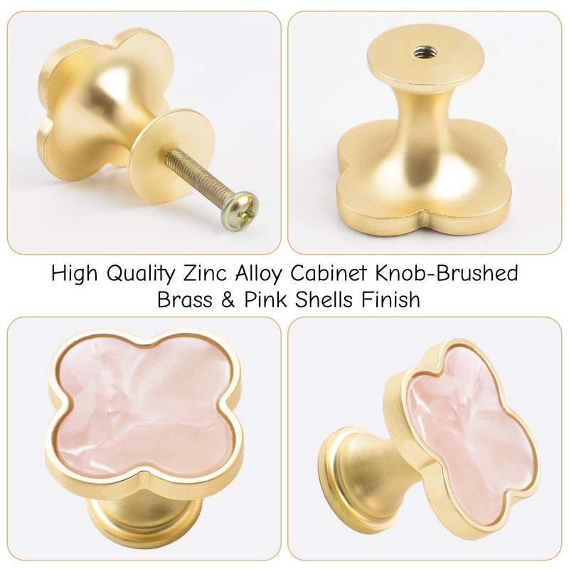 MOROBOR 6 PCS Four-Leaf Clover Handle, Creative Cabinet Drawer Pulls