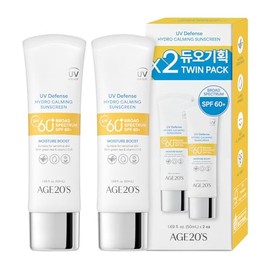 Protector solar hidrocalmante AGE20 UV Defense SPF 60+ | Protector solar coreano | Fórmula cremosa humectante, sin tono blanco, acabado ligero | Té ve