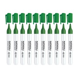 Nataraj 12 x Green Whiteboard Marker Pens 2mm Bullet Tip Erasable Dry Wipe Marker For Office and Home - Sold By VR Angel