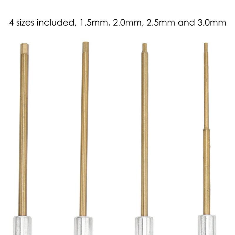 4Pcs Hex Driver Wrench Set 1.5mm 2.0mm 2.5mm 3.0mm RC