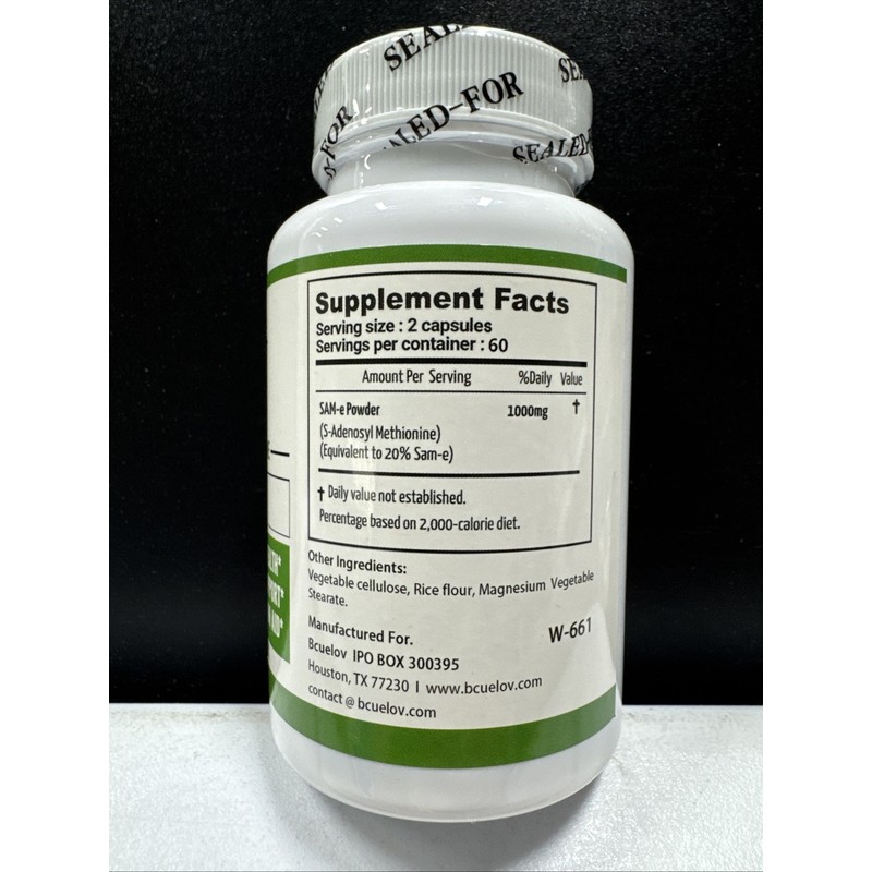 SAM-e 1000mg, High Potency for Anxiety Relief-Mood, Liver & Joint