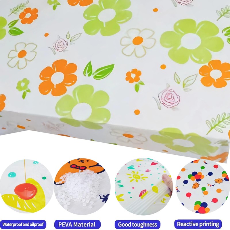 5 Pack Disposable Plastic Tablecloths,Premium Rectangle Table Cover for Yard