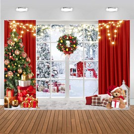 CHAIYA 12X10 FT Winter Snow Christmas Trees Backdrop for Photography and Family Party - New Year Celebration Background CY245