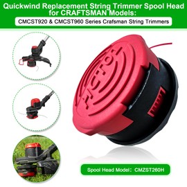 CMZST260H Compatible with Craftsman CMCST920M1 CMCST920 CMCST960 CMCST960E1 Type 1,Replacement String Trimmer Spool Head with Qucikwind Weedwacker Series Cordless String Trimmer