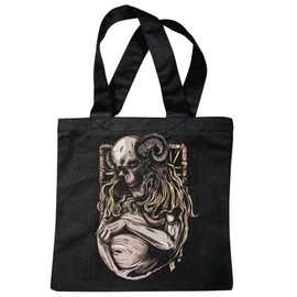 'Shoulder bag "Monster with ABS Skull Gothic Outdoor Bike Club Mc Motorcycle Chopper Custom Motorbike, Meet Club Meet Shopping Bag School Bags Gym Bag in Black
