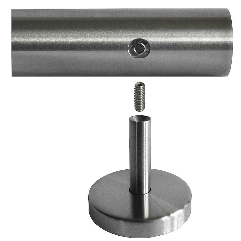 Stainless Steel Handrail, 33.7 mm in Diameter with Straight Holder