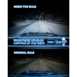 NINEO NINEO H11 Bulbs, H11 Fog Light 6500K Cool White Wireless Pack of 2