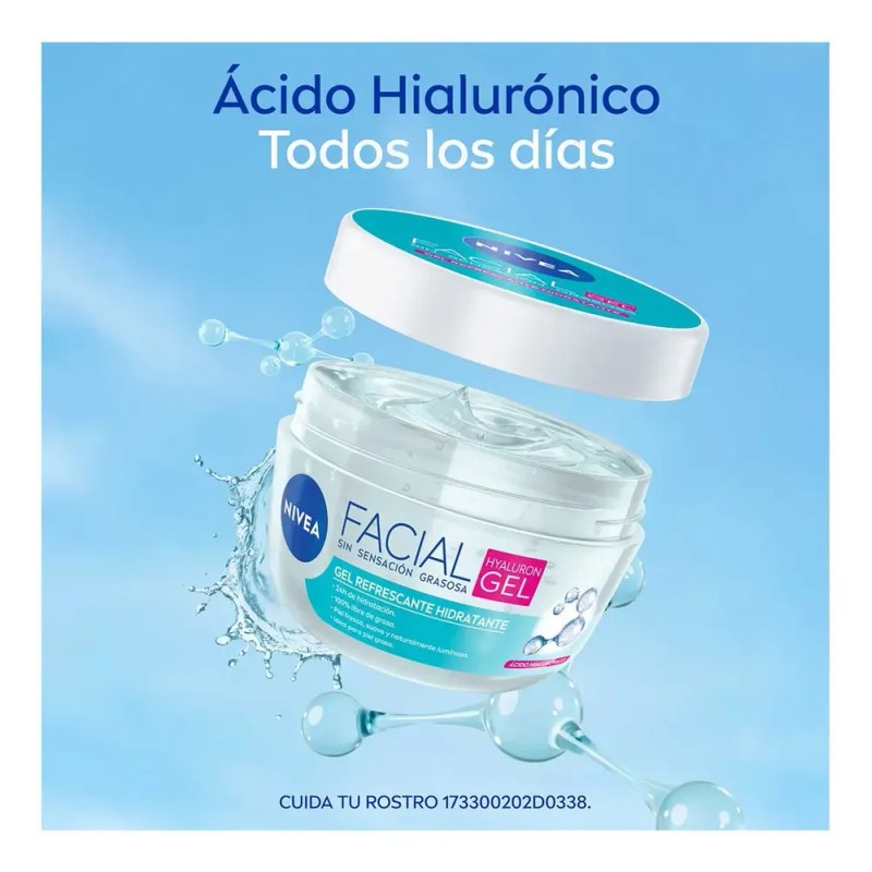 Gel Facial Nivea Cuidado Facial Con Ácido Hialurónico 100ml