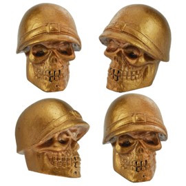 Temzzer Skull Air Tire Valve Caps 4PCS Car Tyre Air Rim Covers Tire Stem Caps for Most Vehicles Bicycles Motorcycles,Copper