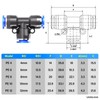 TAILONZ PNEUMATIC 4mm OD Tee Plastic Push to Connect Fittings