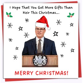 Printperfect Funny Christmas Cards - Keir Starmer Xmas Card, Political Christmas Card, Cards for Men, For Dad, For Mum, For Her, Labour, Tories, Prime Minister, UK Politics, Funny Xmas Cards 2024