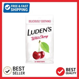Ludens Luden's Wild Cherry Throat Drops – 30 Count Bag