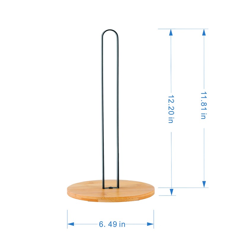 TIEYIPIN Paper Towel Holder, Countertop Roll Stand with Anti-Skid Wooden