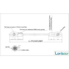 Loradar 4mm(5/32") Braided Steel Coated Security Small Cable Luggage Lock Car Cover Safety Cable Wire Double Loop (30FT)