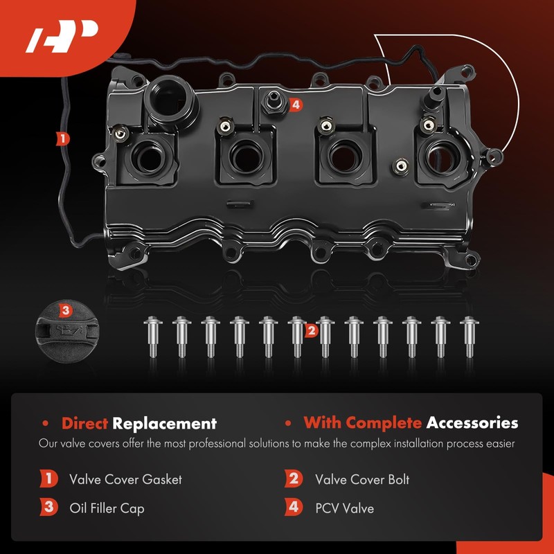 A-Premium QR25DE Engine Valve Cover with Gasket, Oil Cap &