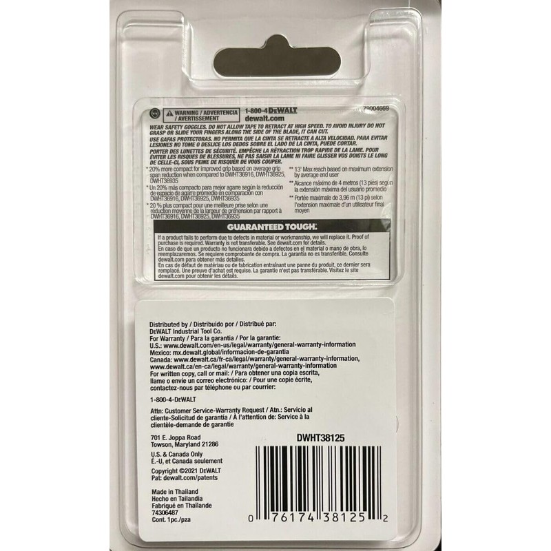 DEWALT Atomic Compact Series 25 ft. Tape Measure (DWHT38125S)