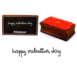 Printtoo Happy Valentines Day Rectangular Wooden Rubber Stamp Block Scrap-Booking