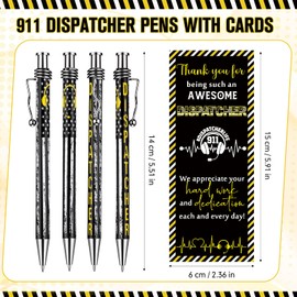 Frienda 25 Set 911 Dispatcher Gifts Ballpoint Pens with Bookmarks US Flag