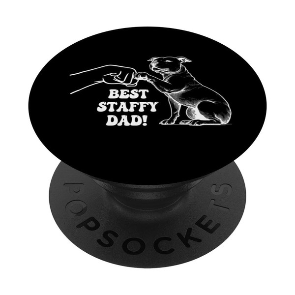 Bester Staffy Dad mit Staffy Faust Bump PopSockets mit austauschbarem