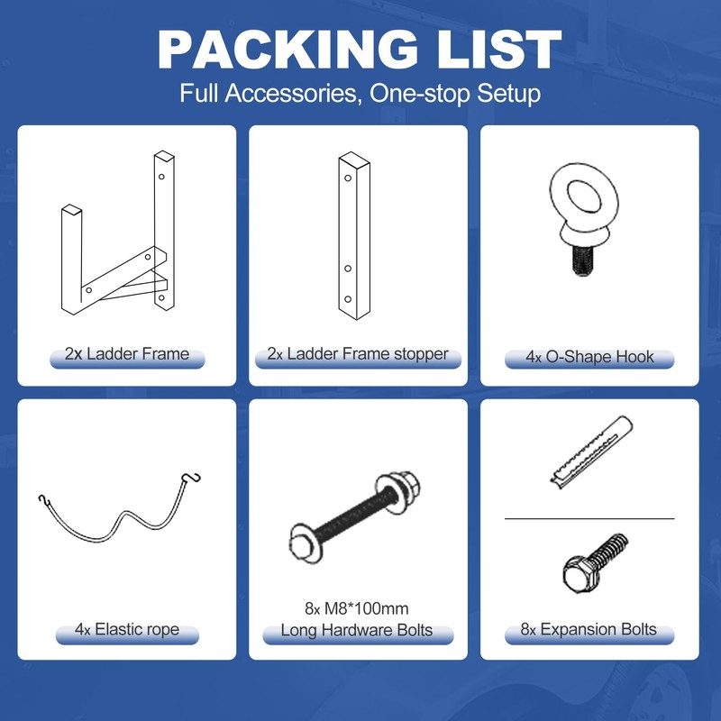 Ladder Rack for Trailer, Side Mount Trailer Ladder Rack with