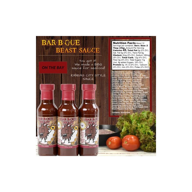 Bar-B-Que Beast BBQ Sauce, Flavor -On the Bay, Pack of