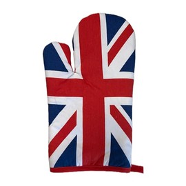 SAJAK Union Jack Flag Oven Mitt Gloves - Heat Resistant, Maximum Heat Protection, 100% Cotton Kitchen Accessories for Cooking, Baking, BBQ, Grill, for Chefs, Home Cooks, and British Decor
