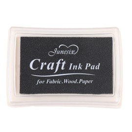 YPSelected Craft Stamp Ink Pad for Paper Wood Fabric 15 Colors Available for Rubber Stamps (Black)
