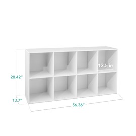 Best Choice Products 8-Cube Storage Organizer, 13.5in Shelf Opening, Bookcase, Display Shelf, Customizable w/ 2 Removable Back Panels – White