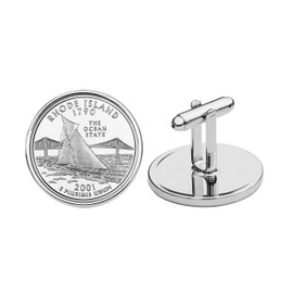 US 2001 Rhode Island State Quarters Bu Unc Coins Cufflinks NEW