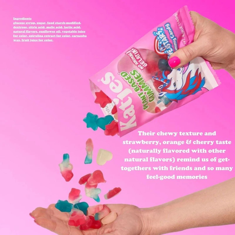 Katjes Plant Based Sheroes Gummy Candy - Peach, Lemon, Orange,