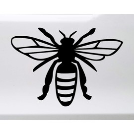 Minglewood Trading Yellow - Bee Vinyl Decal - Honey Hive Honeybee Bumblebee Wasp Hornet Flying - Die Cut Sticker - 10w x 7h inches