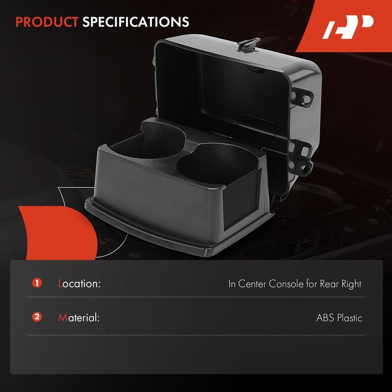 A-Premium Rear Seat Cup Holder Insert Center Console Compatible with
