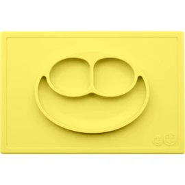 ez pz Plato Autoadherible Silicon para Bebé Happy Mat. Mantel Individual con Plato para Bebés +24 Meses Color Amarillo