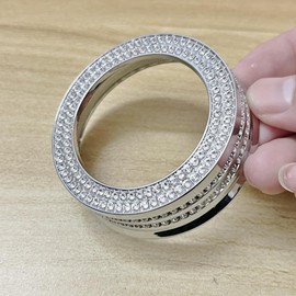 NIUHURU Car Interior Decoration Bling Accessories Compatible with Ford Explorer 2020-2025 Shifter knob Cover Modification Parts Rhinestone Accessories (Silver)