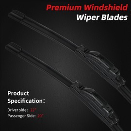 OTUAYAUTO Premium Windshield Wiper Blades - Replacement for Ford Mustang 2005-2009 - Precision Fit, All-Weather Performance, J/U Hook Front Window Wiper Blades - 22"+20" (Pack of 2)
