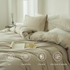 QKTE 100% Washed Cotton Duvet Cover Set 3PCS Linen Feel