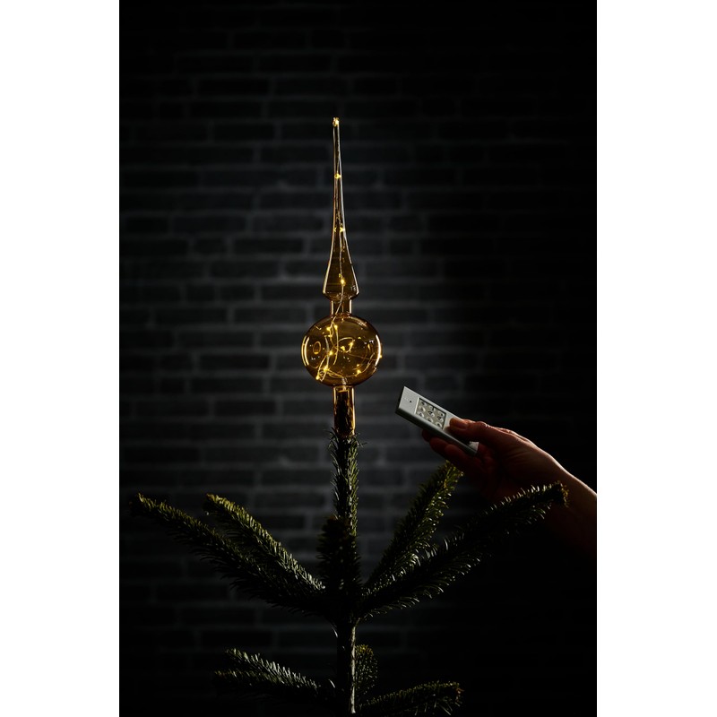 KRINNER Lumix 76031 Tree Topper, Cordless Mouth-Blown Power LED Christmas