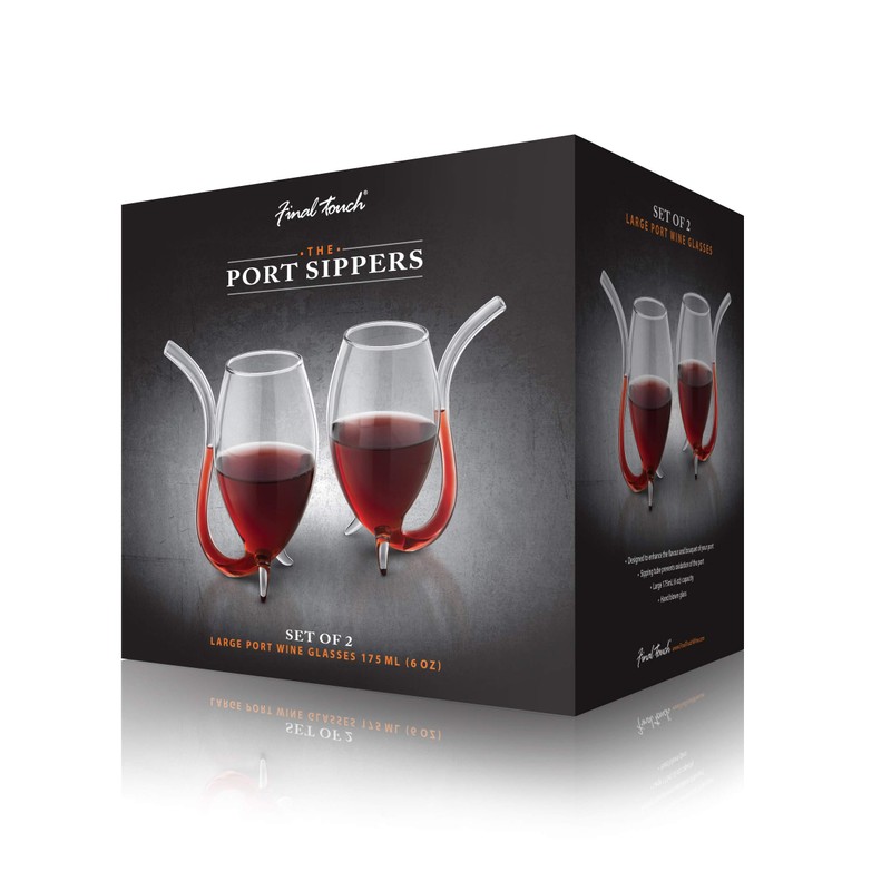 Final Touch Large Capacity Port Wine Sippers, Set of 2