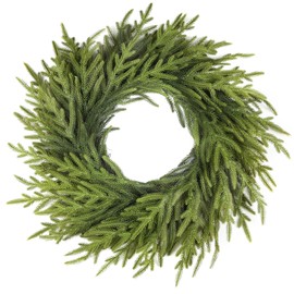 LZNPA 26 Inch Realistic Christmas Wreath, Soft Bendable Christmas Wreaths for Front Door,Winter Wreaths for Front Door, Outdoor Christmas Wreath for Wall Windows,Christmas Thanksgiving Decorations Indoor