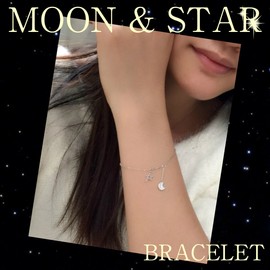Phoenix Moon & Star Stars Moon Motif Women's Bracelet Star & Moon With Rhinestones