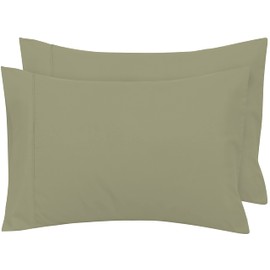 Royale Linens Standard Pillowcase Set of 2 - Bed Pillow Cover - 20"x26" - Sage Green Pillowcases - 1800 Brushed Microfiber, Wrinkle & Fade Resistant - Soft & Cozy- Standard Size Pillow Case (STD,Sage)