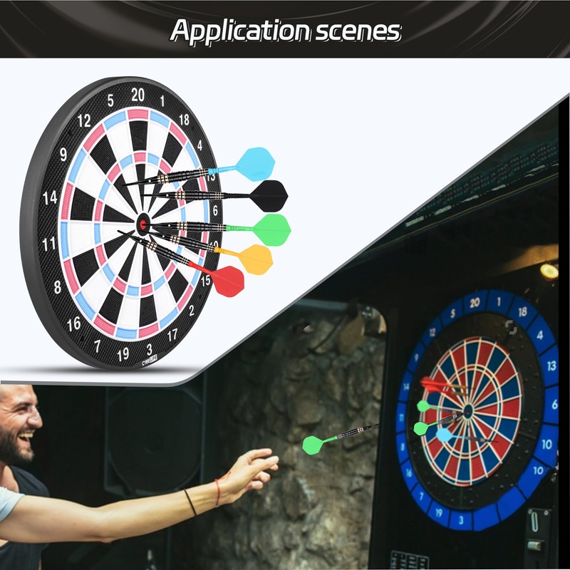 CyeeLife Integrated Dart Shaft and Flights Standard Shape,Dart Accessory Black/Red/Blue/Green/Yellow