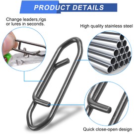 FUSIGO Power Fishing Clips Kit, 160Pcs High Strength Fast Change Fishing Snaps Fishing Speed Clips Fishing Lure Connector for Freshwater Saltwater