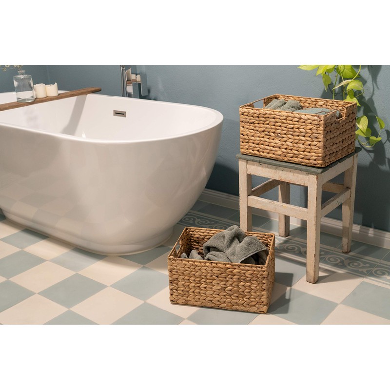 Decorasian basket storage braided from water hyacinth - seaweed, rectangular.