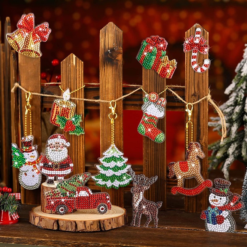 owlfun Set of 12 5D Diamond Painting Christmas, Diamond Painting